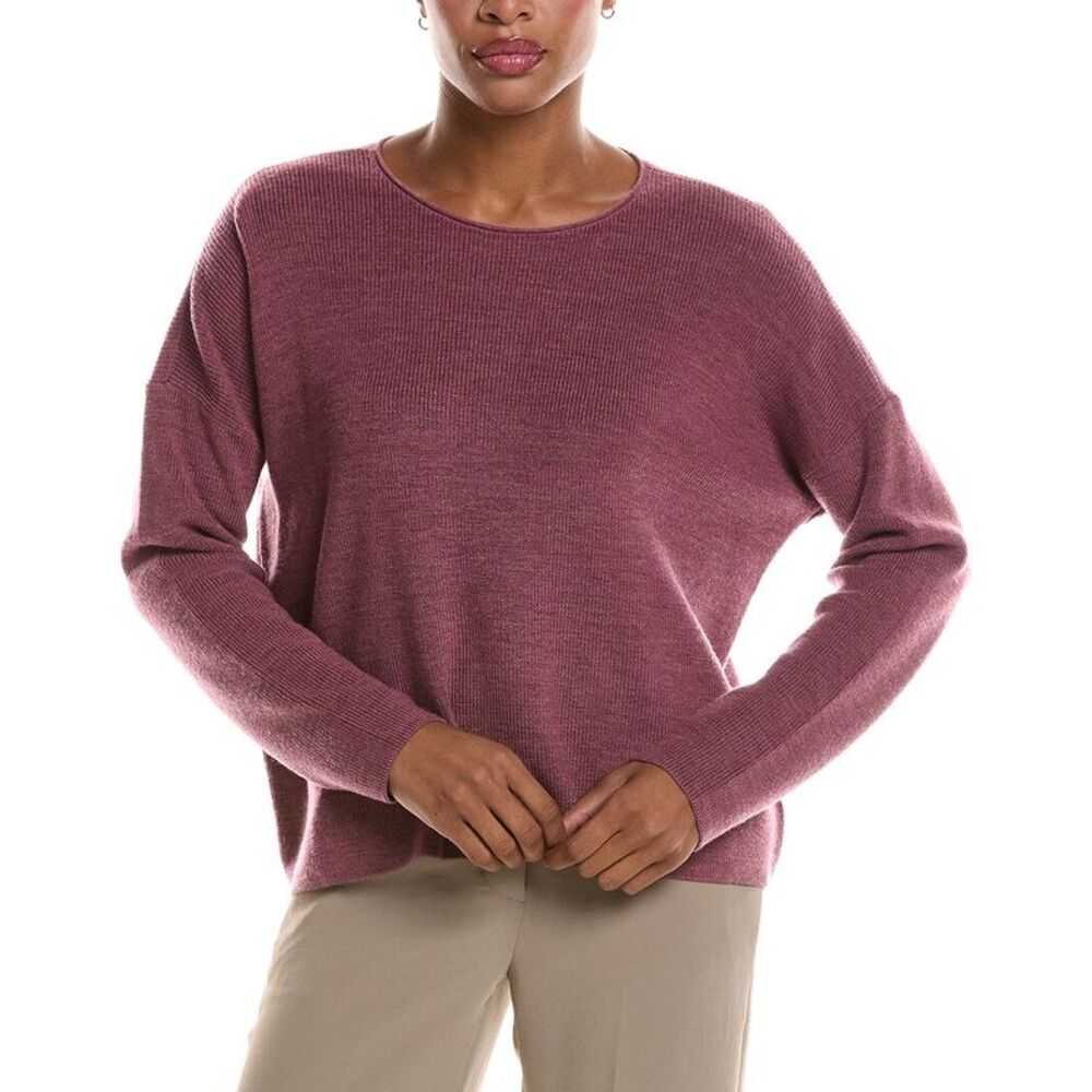 Eileen Fisher Womens  Crew Wool Sweater